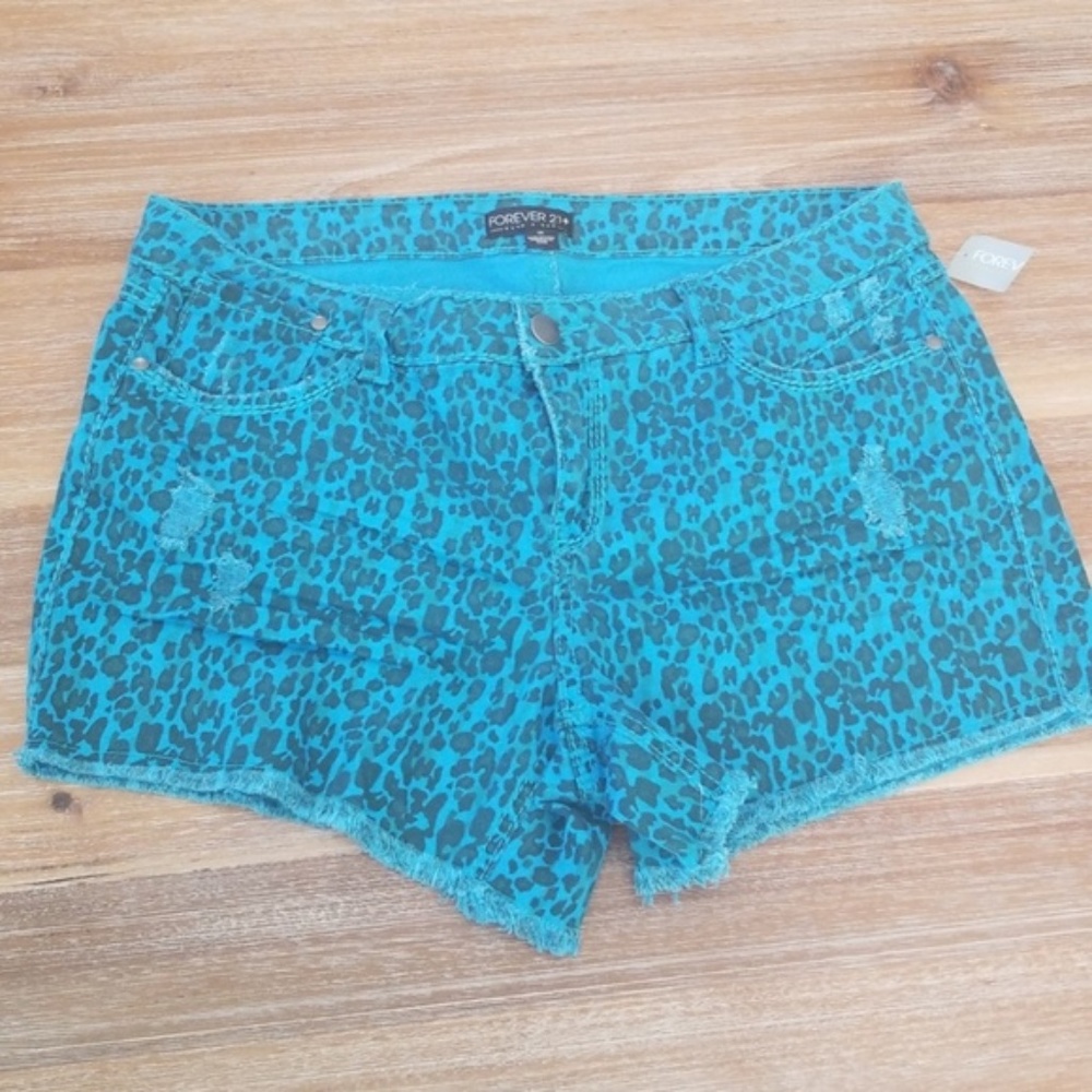 Forever 21 Plus Size 14 Animal print Cutoff Shorts